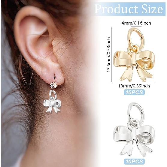 20Pcs 2 Colors Brass Bowknot Charms Gold Silver Bow Pendants Christmas Bowknot Dangle Charms with Jump Ring for DIY Earrings Necklaces Earrings
20Pcs 2 Colors Brass Bowknot Charms Gold Silver Bow Pendants Christmas Bowknot Dangle Charms with Jump Ring for DIY Earrings Necklaces Earrings