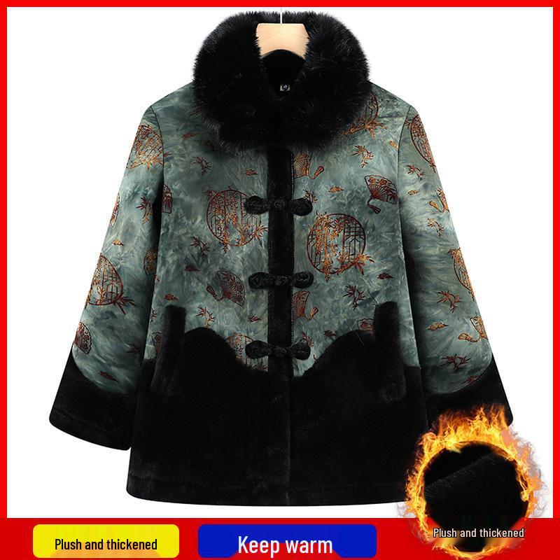 2026 Plus Velvet Thickened Fur Collar Jacket for Middle-aged and Elderly Women: Warm Winter Printed Outerwear 2XL (100-115 lbs)
2026 Plus Velvet Thickened Fur Collar Jacket for Middle-aged and Elderly Women: Warm Winter Printed Outerwear 2XL (100-115 lbs)
