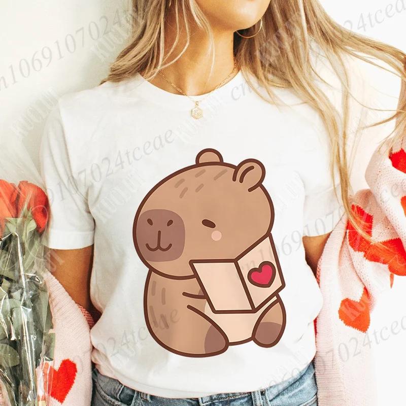 Love Heart Capybara Female Clothing Casual T-Shirt Women Summer Harajuku Shirts Cute Graphic Tops Fashion Valentine s Day Tees S
Love Heart Capybara Female Clothing Casual T-Shirt Women Summer Harajuku Shirts Cute Graphic Tops Fashion Valentine s Day Tees S