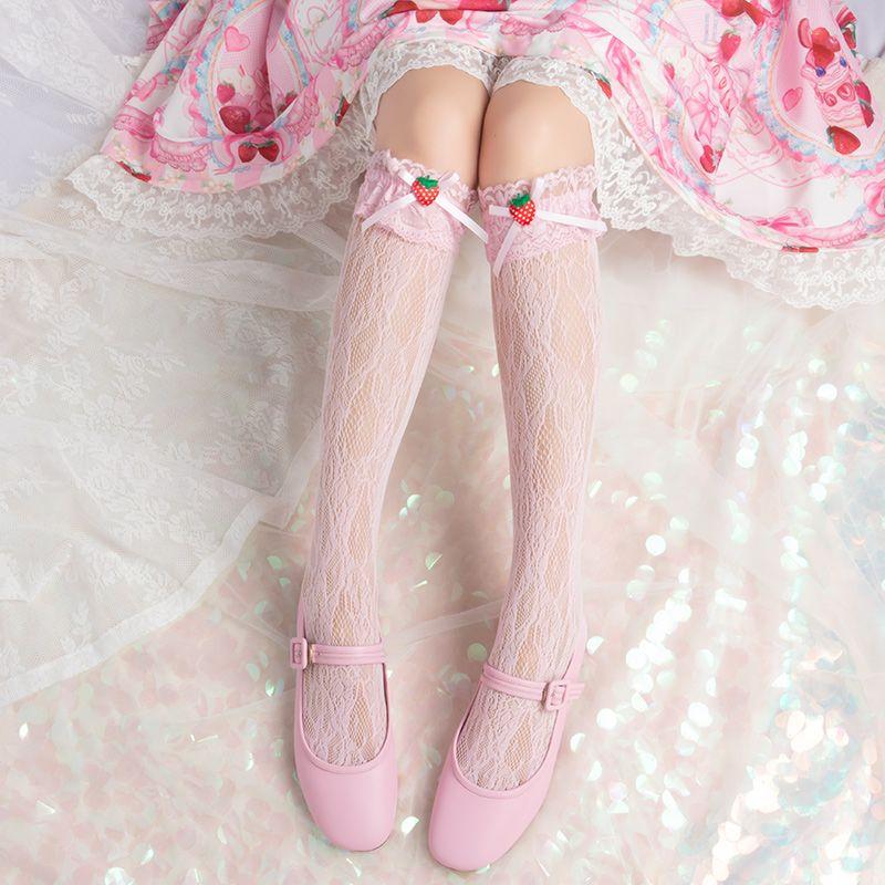 Japanese Lolita Cute Strawberry Bowknot Lace Ruffle Knee High Socks | Girl Student Calf Slouch Socks for Women
Japanese Lolita Cute Strawberry Bowknot Lace Ruffle Knee High Socks | Girl Student Calf Slouch Socks for Women
