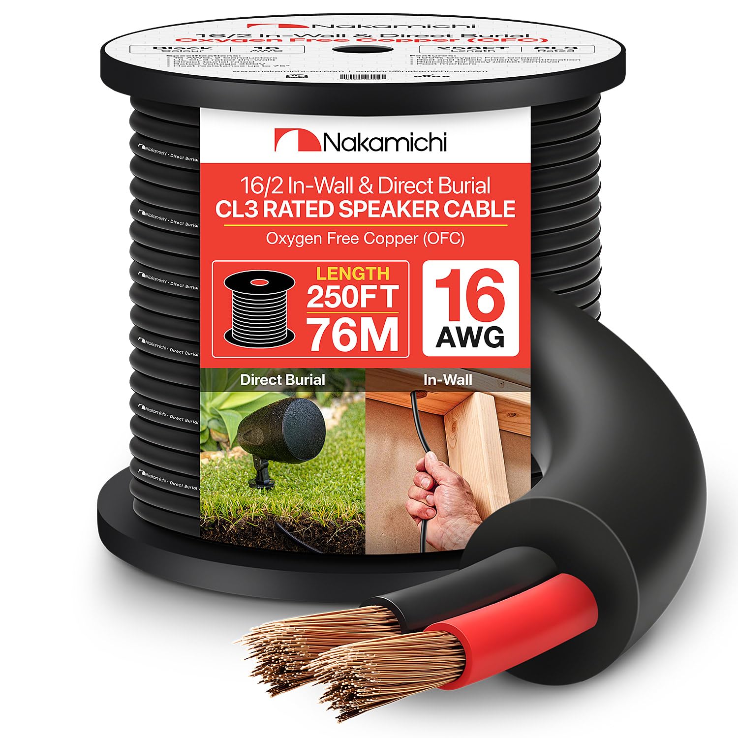 Nakamichi speaker OFC suitable for indoor ceiling and outdoor direct PVC audio black 2-core cable, oxygen-free copper, CL2/CL3 compatible, wiring,
Nakamichi speaker OFC suitable for indoor ceiling and outdoor direct PVC audio black 2-core cable, oxygen-free copper, CL2/CL3 compatible, wiring,