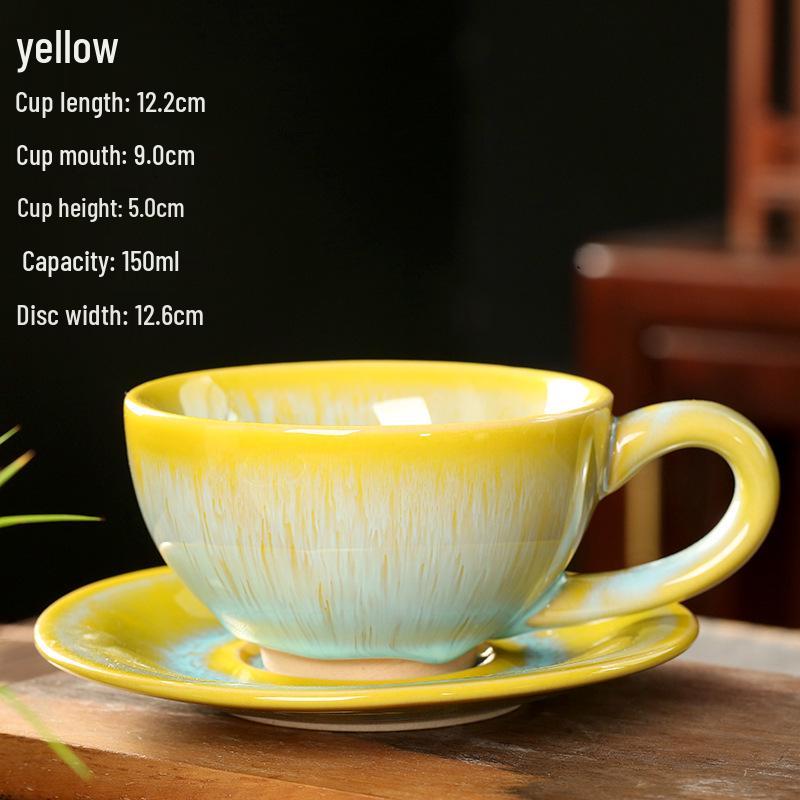 European Ceramic Kiln-Change Espresso Cup & Saucer Set, Brushed Retro Style 150ML
European Ceramic Kiln-Change Espresso Cup & Saucer Set, Brushed Retro Style 150ML