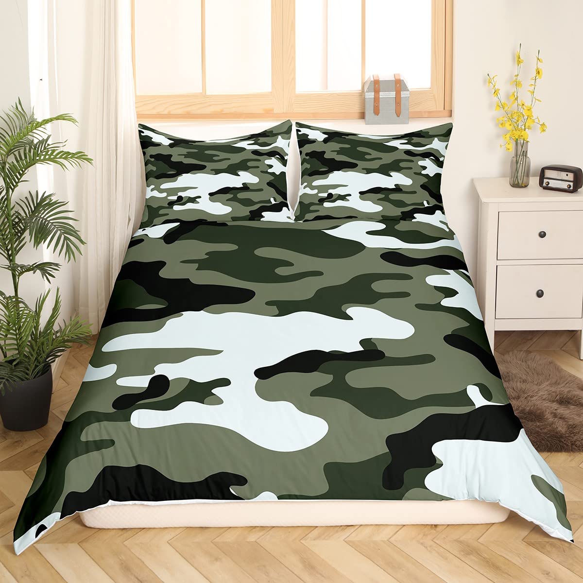 Army Duvet Cover Sets for Teens Adults Queen Quilt Covers Lightweight Down Room Decor 2 Pillowcases 1 Duvet Cover No Comforter (135x200cm)
Army Duvet Cover Sets for Teens Adults Queen Quilt Covers Lightweight Down Room Decor 2 Pillowcases 1 Duvet Cover No Comforter (135x200cm)