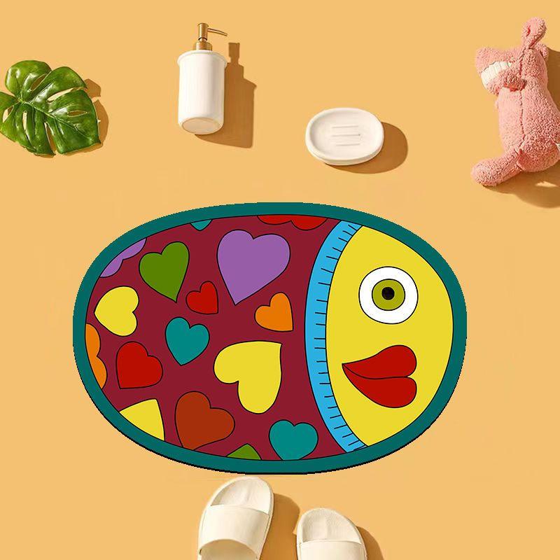 Впитывающий коврик для пола ванная комната ванная комната диатомовая грязь коврик для пола милый оригинальный мультяшный бытовой неправильной формы забавный 40X60cm 15.7X23.6in