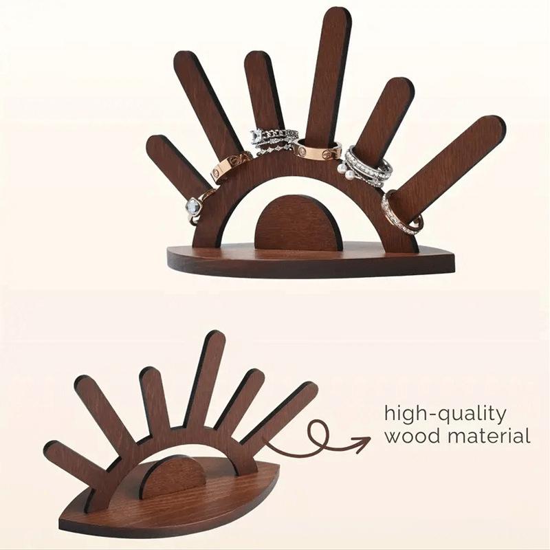 Creative Wooden Ring Holder Eye Shape Ring Display Rack With 6 Ring Posts Jewelry Display Stand Home Decor Organizer 10.4x14.4cm
Creative Wooden Ring Holder Eye Shape Ring Display Rack With 6 Ring Posts Jewelry Display Stand Home Decor Organizer 10.4x14.4cm