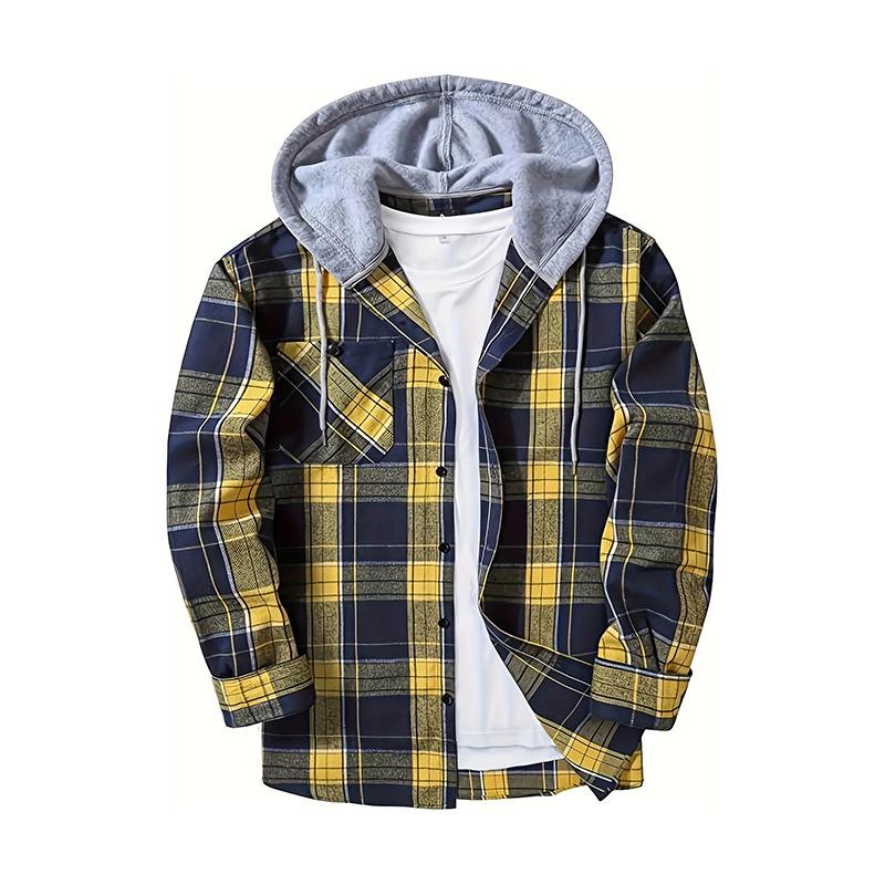 Hooded Plaid Long-Sleeve Brushed Casual Shirt for Spring and Autumn Small (S)
Hooded Plaid Long-Sleeve Brushed Casual Shirt for Spring and Autumn Small (S)