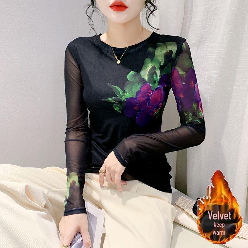 2024 Autumn/Winter Women s Long Sleeve Mesh Print Base Layer Top - Slim Fit, Round Neck 3XL (for 130-140 lbs)
2024 Autumn/Winter Women s Long Sleeve Mesh Print Base Layer Top - Slim Fit, Round Neck 3XL (for 130-140 lbs)