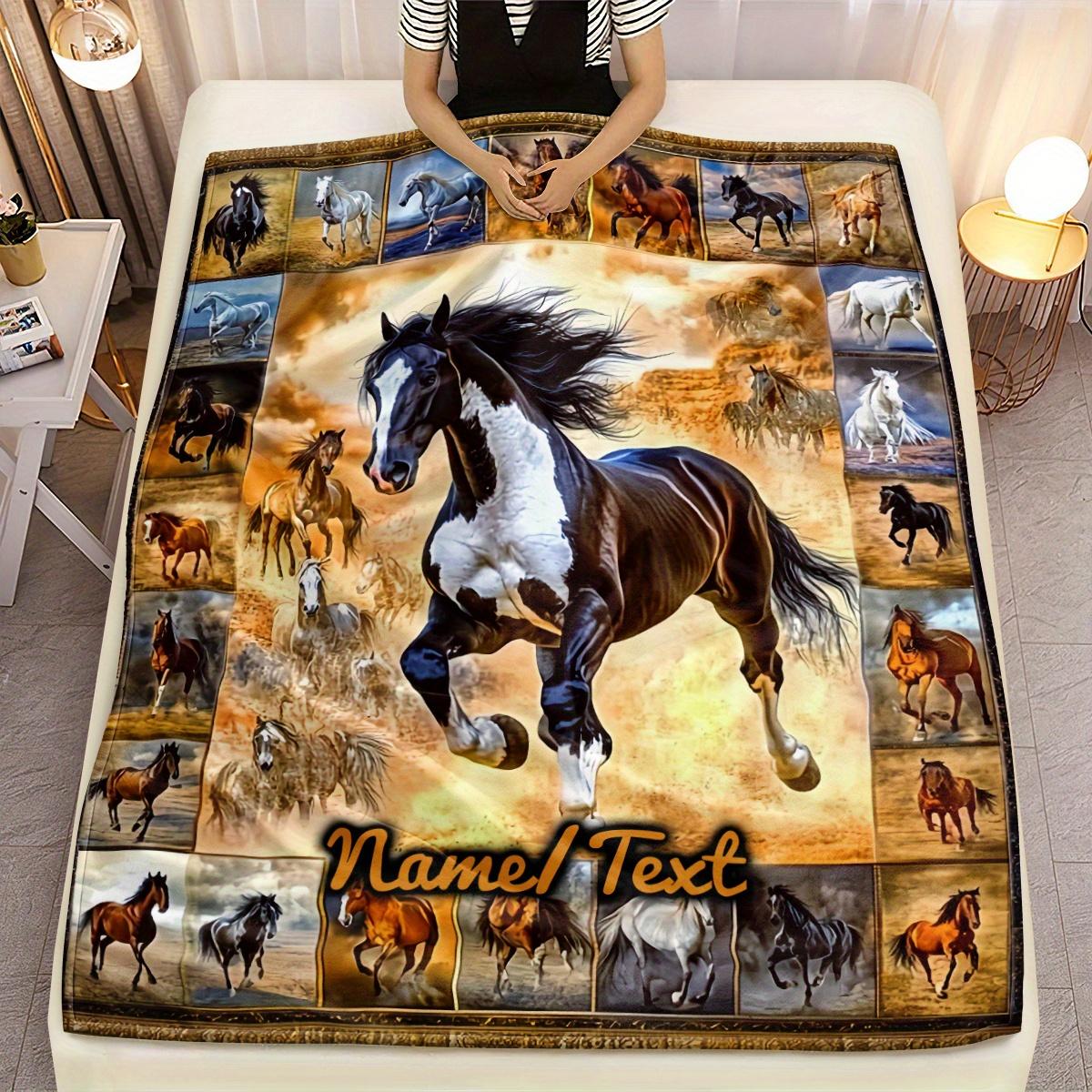 Personalized Horse Blanket Soft Flannel Throw with Majestic Black & White Horse Design, Lightweight & Warm for Home, Travel 75cmx90cm
Personalized Horse Blanket Soft Flannel Throw with Majestic Black & White Horse Design, Lightweight & Warm for Home, Travel 75cmx90cm