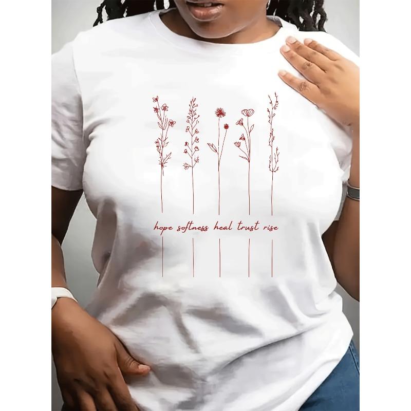 Plus Size, Women s Plus Size Oversized T-Shirt with Floral Botanicals & Hope Softness Trust Rise Quote - Relaxed Fit All-Season Comfort, S белый
Plus Size, Women s Plus Size Oversized T-Shirt with Floral Botanicals & Hope Softness Trust Rise Quote - Relaxed Fit All-Season Comfort, S белый