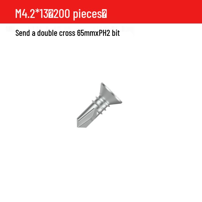 M4.2 Phillips Countersunk Self-Drilling Flat Head Galvanized Steel Screw for Metal and Tile
M4.2 Phillips Countersunk Self-Drilling Flat Head Galvanized Steel Screw for Metal and Tile