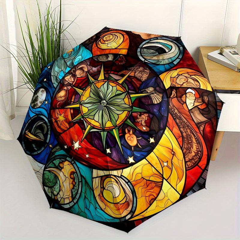 Stained Glass Celestial Window Panel: Vibrant Astronomical Design Umbrella, Cute Umbrella with Cute Design, Portable 3-Fold Compact Umbrella for Men &
Stained Glass Celestial Window Panel: Vibrant Astronomical Design Umbrella, Cute Umbrella with Cute Design, Portable 3-Fold Compact Umbrella for Men &