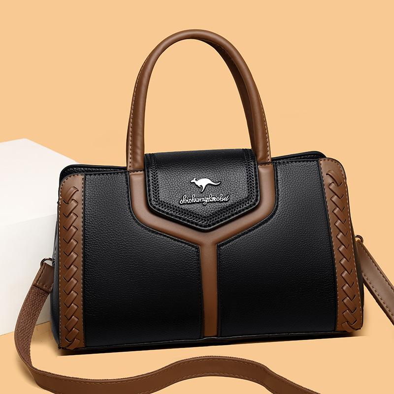 Contrast Color Handbag Stitching Tote Bag Woven Bag Large Capacity Bag Messenger Bag for Women чорний
Contrast Color Handbag Stitching Tote Bag Woven Bag Large Capacity Bag Messenger Bag for Women чорний