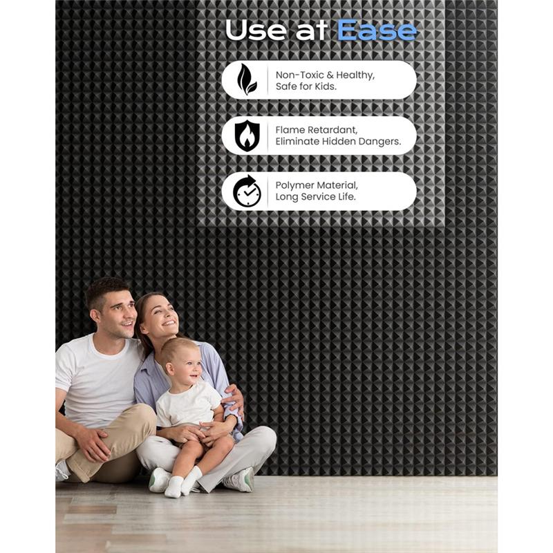 M-Modern-12 Pack Acoustic Foam Panels Of High Density With Self-Adhesive Black 12X12x2inch чорний
M-Modern-12 Pack Acoustic Foam Panels Of High Density With Self-Adhesive Black 12X12x2inch чорний