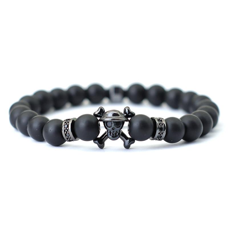 Fashion Mens Bracelet Beaded Wolf Lion Animal Braslet Pirate Skull Braclet Accessories Hombre Black Onyx Stone Braclet Pulseria 19.5cm
Fashion Mens Bracelet Beaded Wolf Lion Animal Braslet Pirate Skull Braclet Accessories Hombre Black Onyx Stone Braclet Pulseria 19.5cm