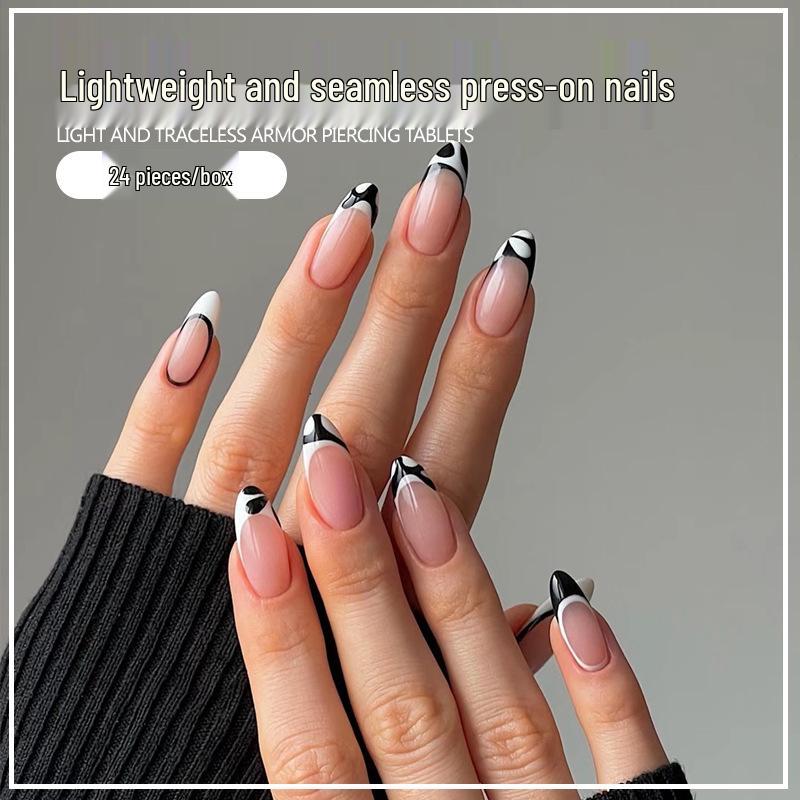 French Manicure Press-On Nails: Trendy, Removable & Stylish for a European and American Look Glue Type
French Manicure Press-On Nails: Trendy, Removable & Stylish for a European and American Look Glue Type