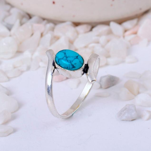 Turquoise Stone Adjustable Wrap Ring | Sterling Silver Plated Brass Bohemian Jewelry for Women | Birthstone Gift 11 срібний
Turquoise Stone Adjustable Wrap Ring | Sterling Silver Plated Brass Bohemian Jewelry for Women | Birthstone Gift 11 срібний