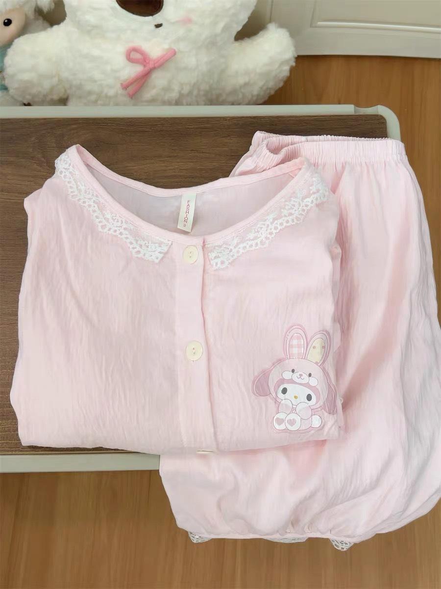 Sweet Pink Princess Style Melody Pajamas Women s Summer Lace Lace Cardigan Short Sleeve Shorts Set Loungewear S
Sweet Pink Princess Style Melody Pajamas Women s Summer Lace Lace Cardigan Short Sleeve Shorts Set Loungewear S
