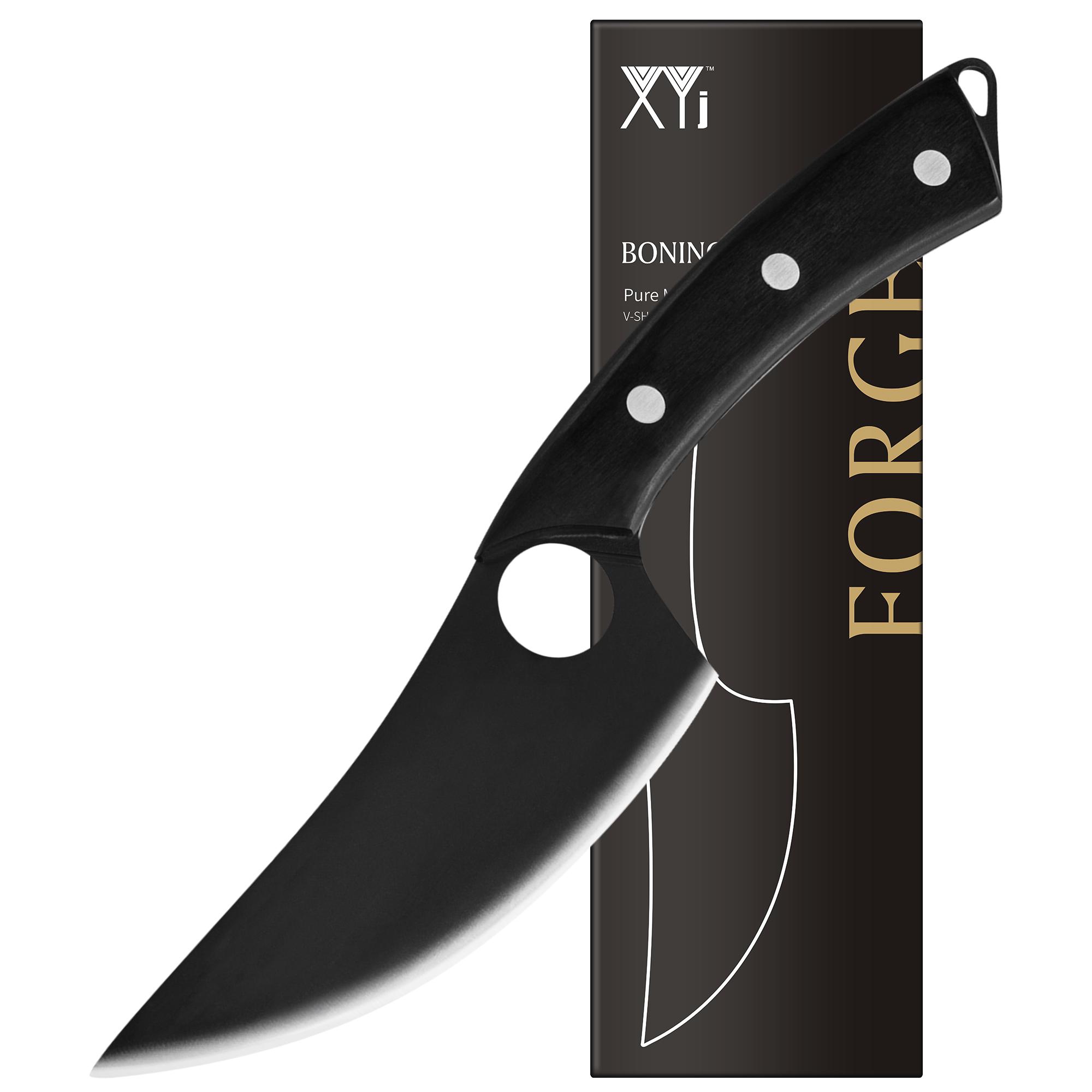 XYj Полный Тан Нож Нержавеющая сталь 6-дюймовый черный кухонные ножи инструмент острый нарезка мяса тесак обвалочный нож сербский наружный инструмент