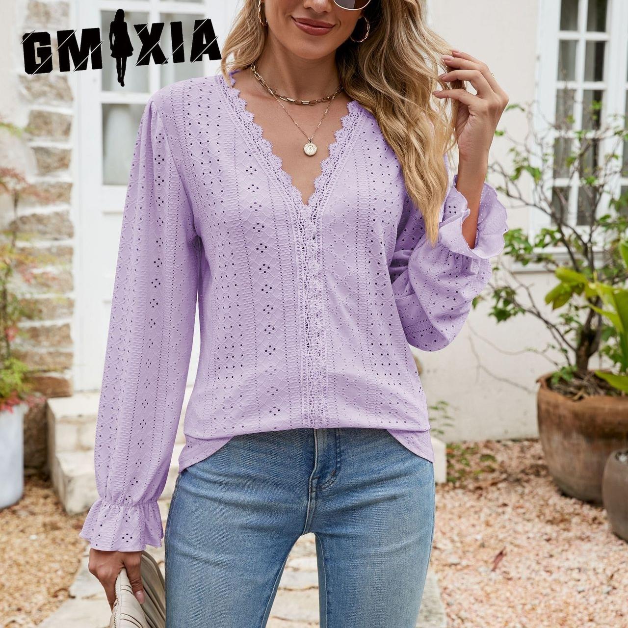 GMXIA Autumn Winter Solid Color Lace Splicing V-neck Long Sleeve Loose T-shirt Top S белый
GMXIA Autumn Winter Solid Color Lace Splicing V-neck Long Sleeve Loose T-shirt Top S белый