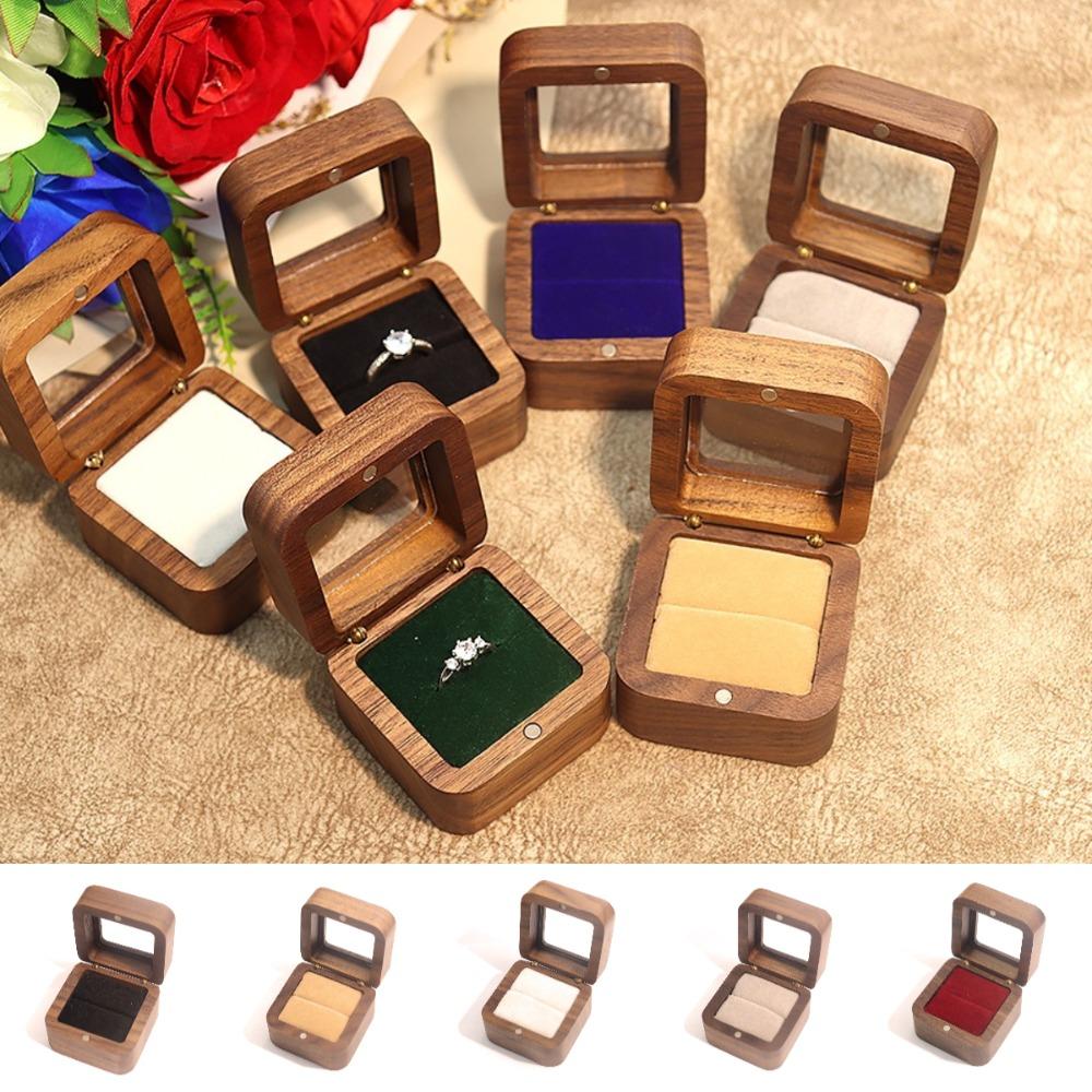 Single Slots Wooden Ring Box Transparent Window Ring Display Holder Propose шампанського
Single Slots Wooden Ring Box Transparent Window Ring Display Holder Propose шампанського