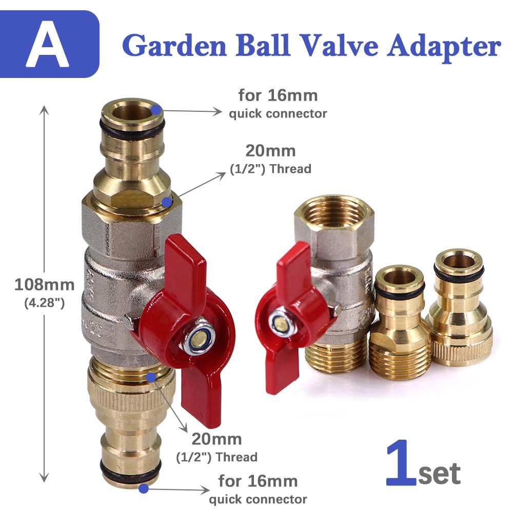 1/2 Brass Ball Valve Hose Adapter 16mm Pacifier Quick Connector for Garden Irrigation Watering Fitting Extender Coupling Joint
1/2 Brass Ball Valve Hose Adapter 16mm Pacifier Quick Connector for Garden Irrigation Watering Fitting Extender Coupling Joint