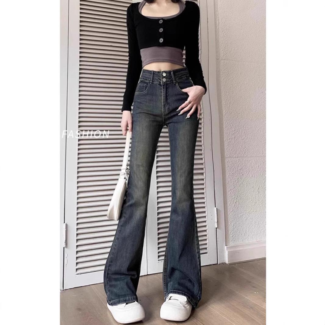 Petite Cement Gray Micro-Flare Jeans for Women - High Waist, Fleece-Lined Retro Trousers for Autumn/Winter. XL
Petite Cement Gray Micro-Flare Jeans for Women - High Waist, Fleece-Lined Retro Trousers for Autumn/Winter. XL