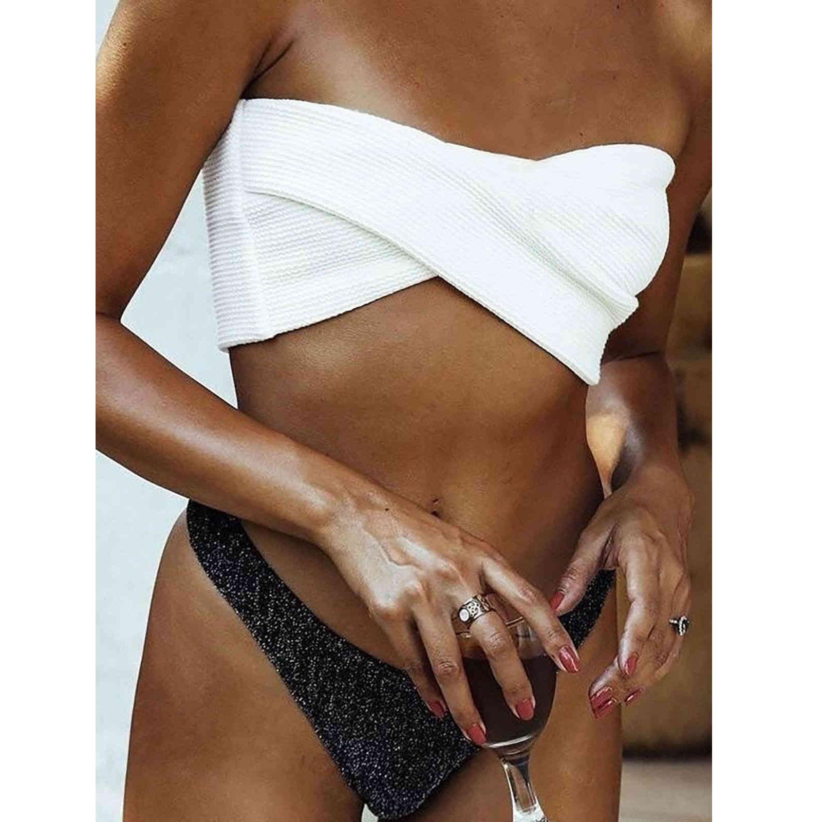 Женские плавки Angelsin, блестящий топ, белый комплект бикини, разноцветный - Ms4109
Женские плавки Angelsin, блестящий топ, белый комплект бикини, разноцветный - Ms4109