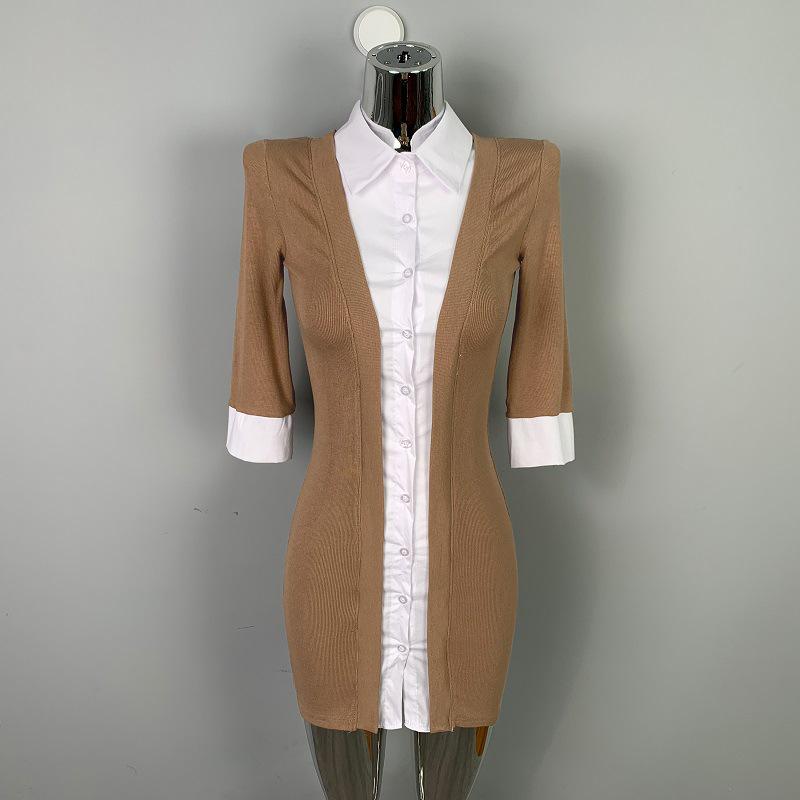 Korean Slimming Body-Hugging Color Block Dress with Padded Shoulders for Women One Size хаки
Korean Slimming Body-Hugging Color Block Dress with Padded Shoulders for Women One Size хаки