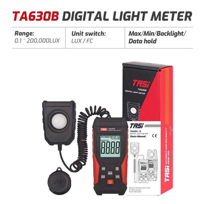TA630A TA630B Цифровий люксметр Вимірювач освітленості РК-дисплей з підсвічуванням 0.1~200000 Лк/0.01~20000 лк Тестер світлового датчика
TA630A TA630B Цифровий люксметр Вимірювач освітленості РК-дисплей з підсвічуванням 0.1~200000 Лк/0.01~20000 лк Тестер світлового датчика