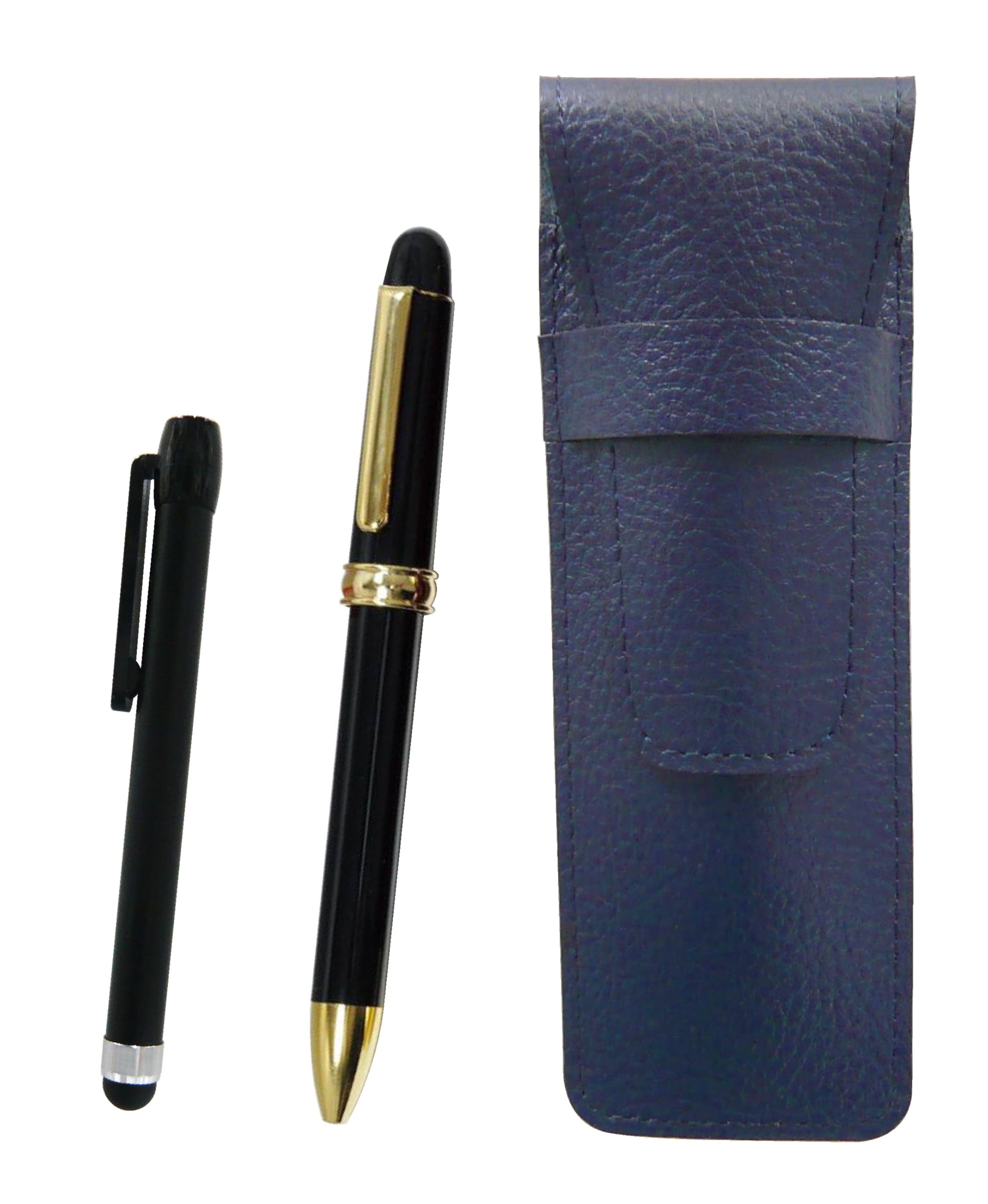 Grained leather pencil case metal touch rod black and rotating ballpoint pen 2C600 black blue, 2-color set, SASL-ALB-2C600-B
Grained leather pencil case metal touch rod black and rotating ballpoint pen 2C600 black blue, 2-color set, SASL-ALB-2C600-B