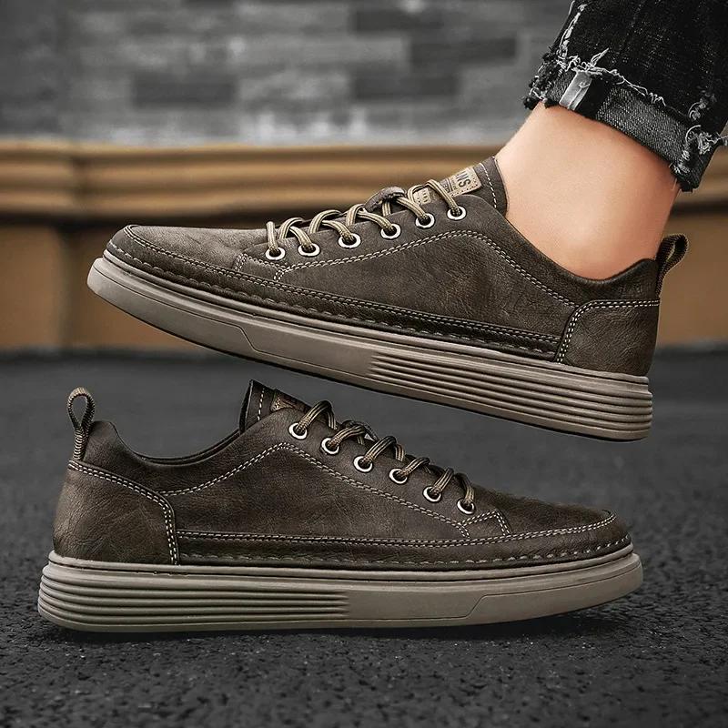 New Brand Men s Casual Leather Shoes Male Sneakers Comfortable Flat Shoes High End Fashion Lace Up Shoes for Men Tenis Masculino 39 коричневий
New Brand Men s Casual Leather Shoes Male Sneakers Comfortable Flat Shoes High End Fashion Lace Up Shoes for Men Tenis Masculino 39 коричневий