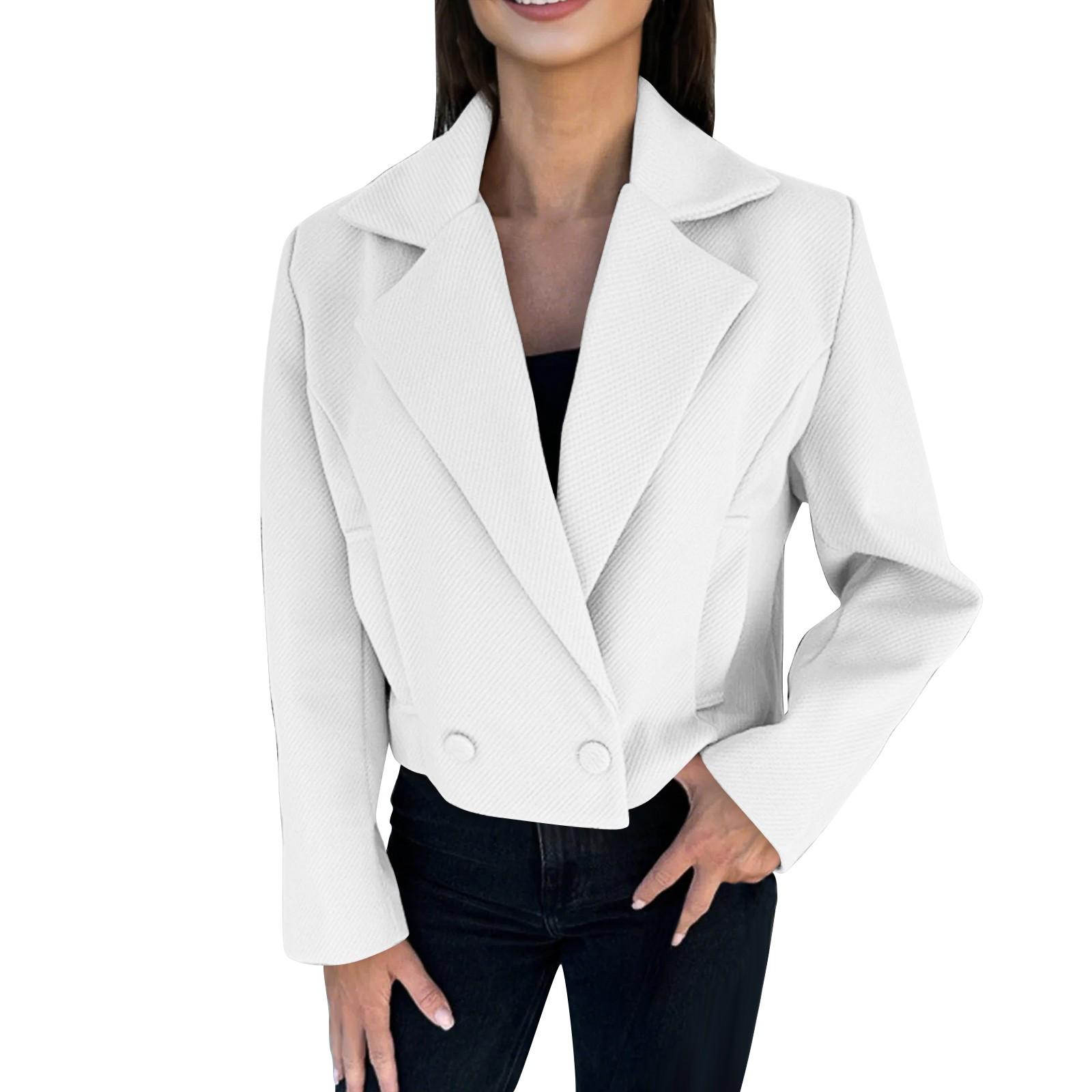 Женская мода повседневная куртка с длинными рукавами и воротником из шерстяного пальто XL белый
Женская мода повседневная куртка с длинными рукавами и воротником из шерстяного пальто XL белый