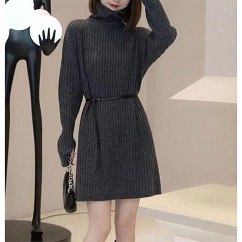 2025 Korean Style Autumn High-neck Knit Dress with Belted Waist for Women One Size (80-120) серый
2025 Korean Style Autumn High-neck Knit Dress with Belted Waist for Women One Size (80-120) серый