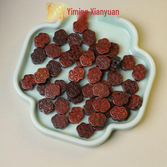 Rosewood Fu Lotus Flower & Blackwood Ruyi Keychain with Auspicious Clouds Design
Rosewood Fu Lotus Flower & Blackwood Ruyi Keychain with Auspicious Clouds Design
