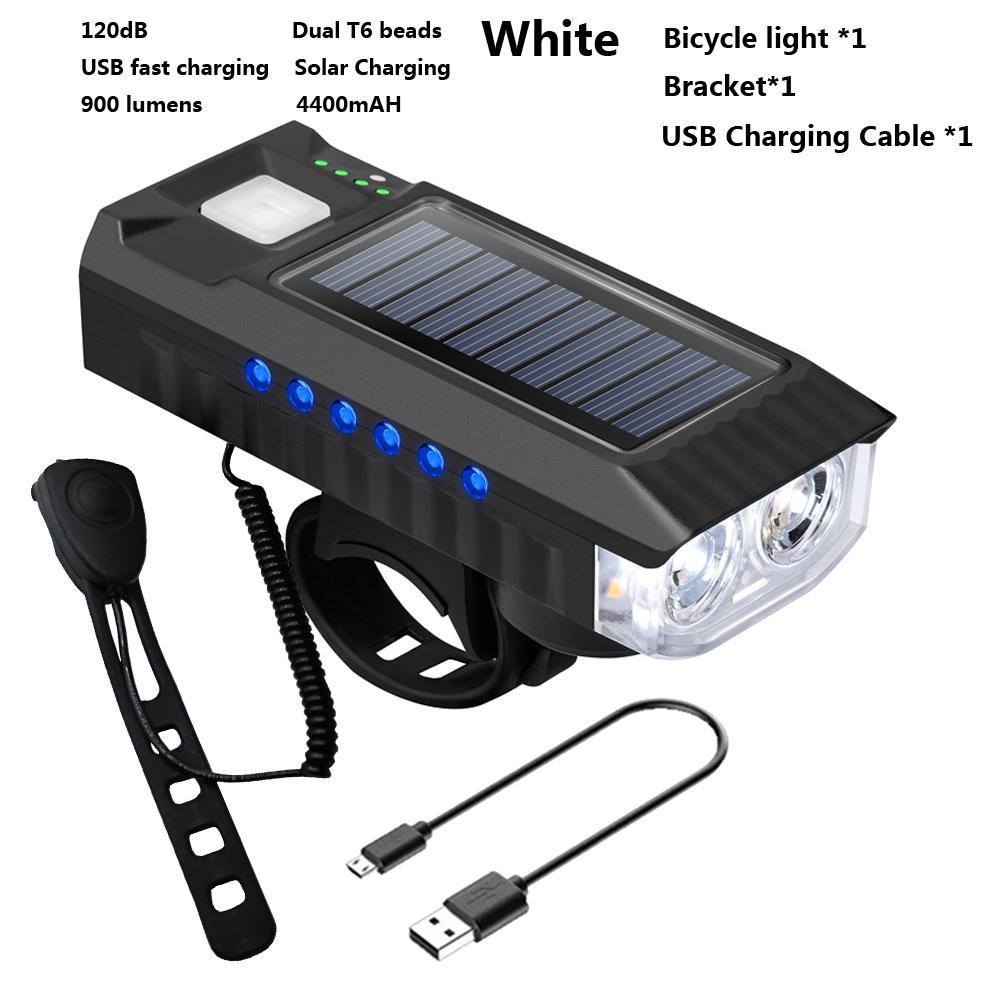 Солнечный велосипедный фонарь USB перезаряжаемый индикатор мощности MTB горный дорожный велосипед передняя фара со 120 дБ гудком фонарик велосипедные фонари
Солнечный велосипедный фонарь USB перезаряжаемый индикатор мощности MTB горный дорожный велосипед передняя фара со 120 дБ гудком фонарик велосипедные фонари