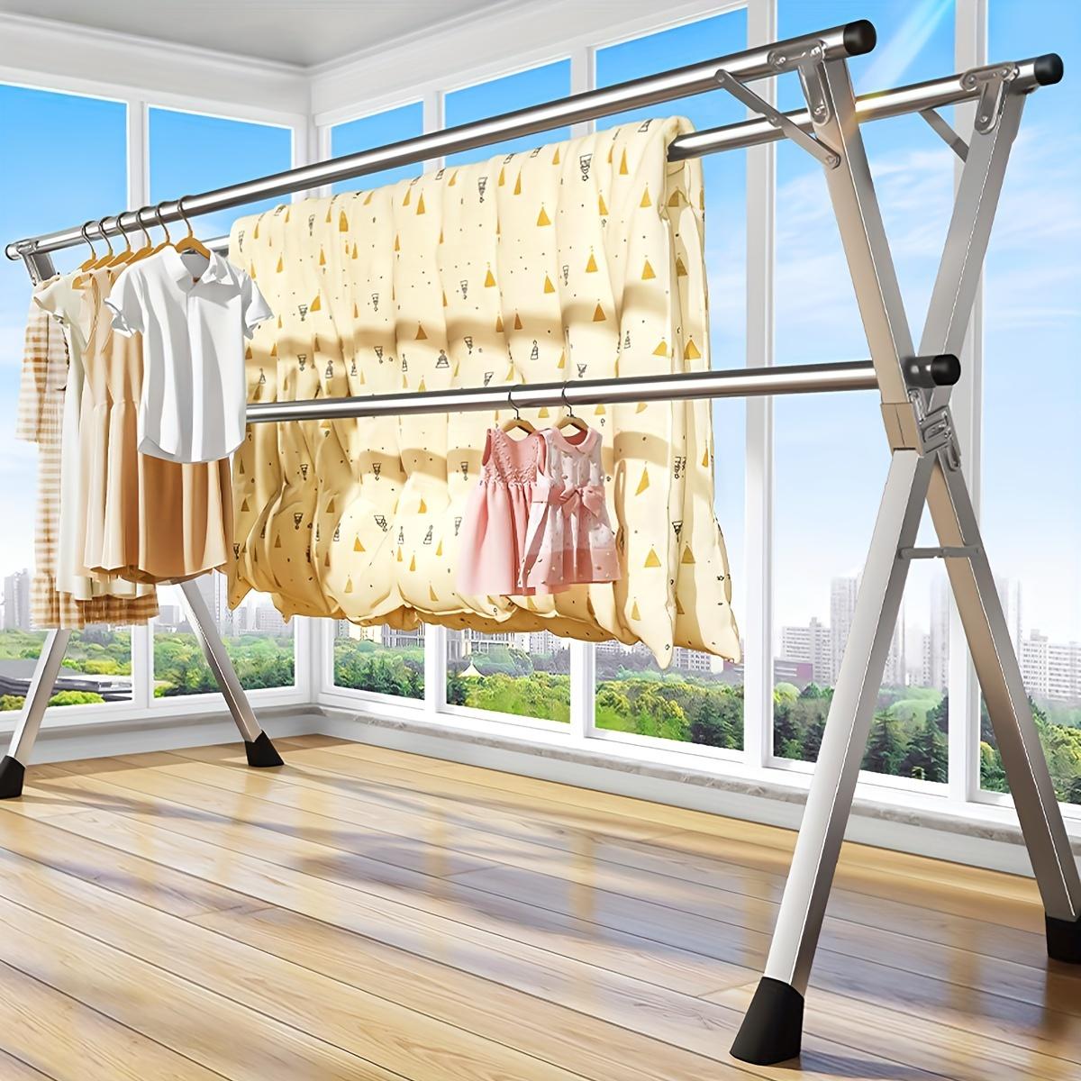78.7 Inches Folding Outdoor Indoor, Drying Rack Clothing Collapsible, Foldable Laundry Drying Rack, Heavy Duty Stainless Steel As shown
78.7 Inches Folding Outdoor Indoor, Drying Rack Clothing Collapsible, Foldable Laundry Drying Rack, Heavy Duty Stainless Steel As shown