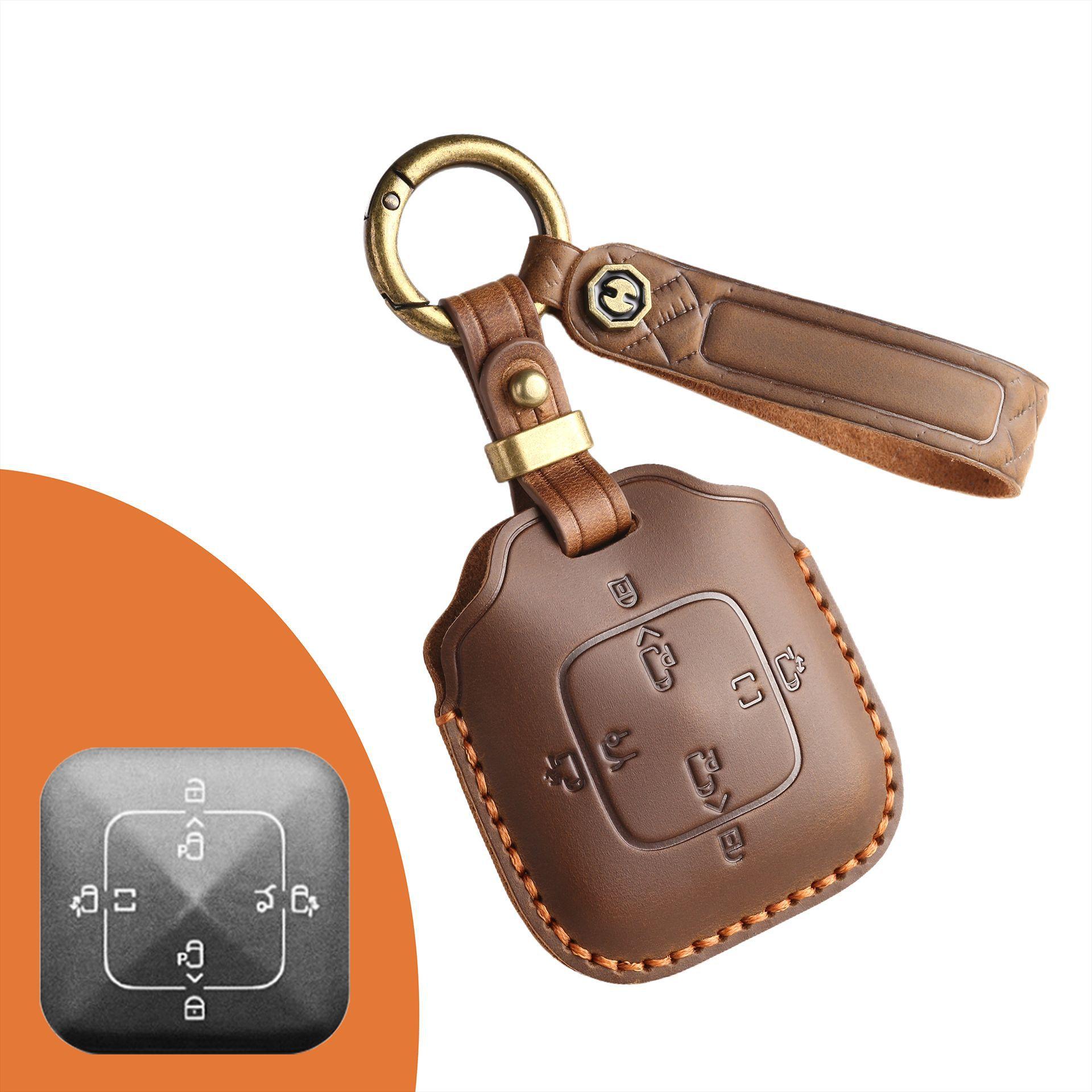 Retro key cover is suitable for extremely krypton 001/007 car pure hand-stitched real cowhide key protection bag
Retro key cover is suitable for extremely krypton 001/007 car pure hand-stitched real cowhide key protection bag