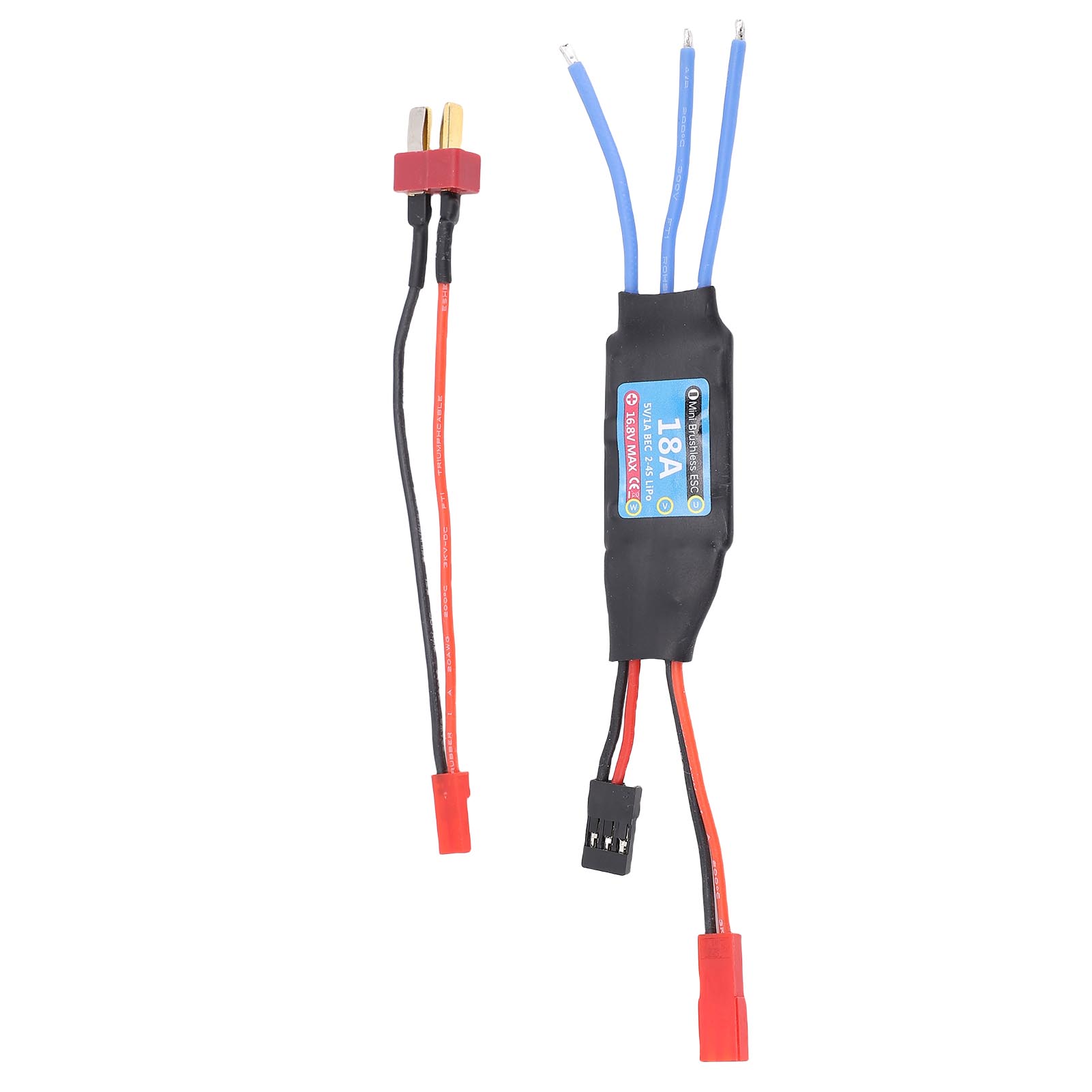 18A Brushless ESC Electronic Speed Controller Jst Power Supply Female Connector with Jst Male Connector to T Plug For 1/24 1/28 RC Car
18A Brushless ESC Electronic Speed Controller Jst Power Supply Female Connector with Jst Male Connector to T Plug For 1/24 1/28 RC Car