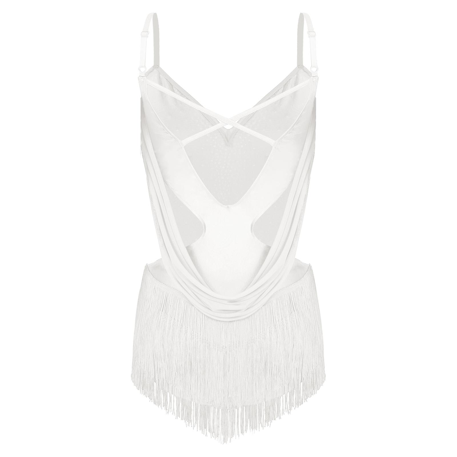 Жіночий танцювальний купальник з драпіруванням з сітки, блискучими стразами, регульованими бретелями, вирізом та бахромою, боді для виступів M слонова кістка
Жіночий танцювальний купальник з драпіруванням з сітки, блискучими стразами, регульованими бретелями, вирізом та бахромою, боді для виступів M слонова кістка