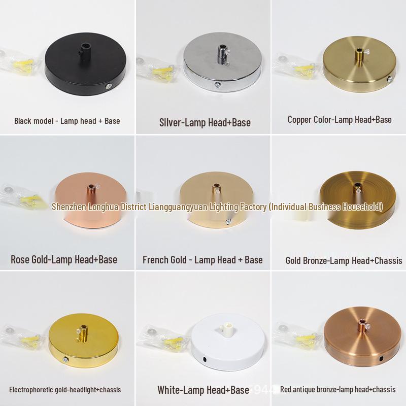 Golden E27 Metal Pendant Lamp: Ceiling Plate, Black and White Suspension Wire, Copper Natural Color Lamp Holder. White Lamp Cup
Golden E27 Metal Pendant Lamp: Ceiling Plate, Black and White Suspension Wire, Copper Natural Color Lamp Holder. White Lamp Cup