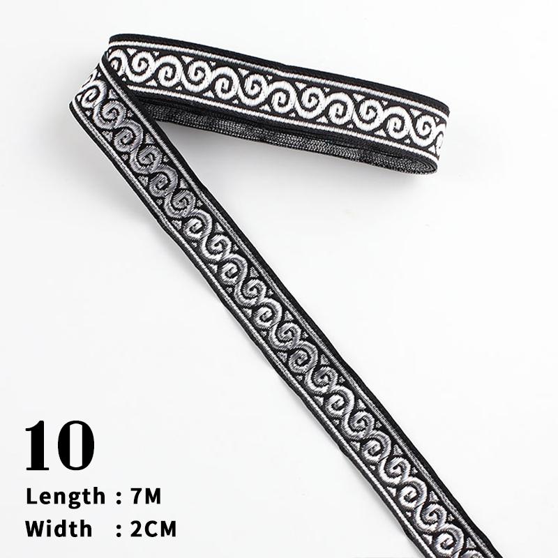 7M Black And White Line Jacquard Webbing Woven Edge Ethnic Lace Ribbon Trim For DIY Carpet Curtain Costume Sewing Accessories
7M Black And White Line Jacquard Webbing Woven Edge Ethnic Lace Ribbon Trim For DIY Carpet Curtain Costume Sewing Accessories