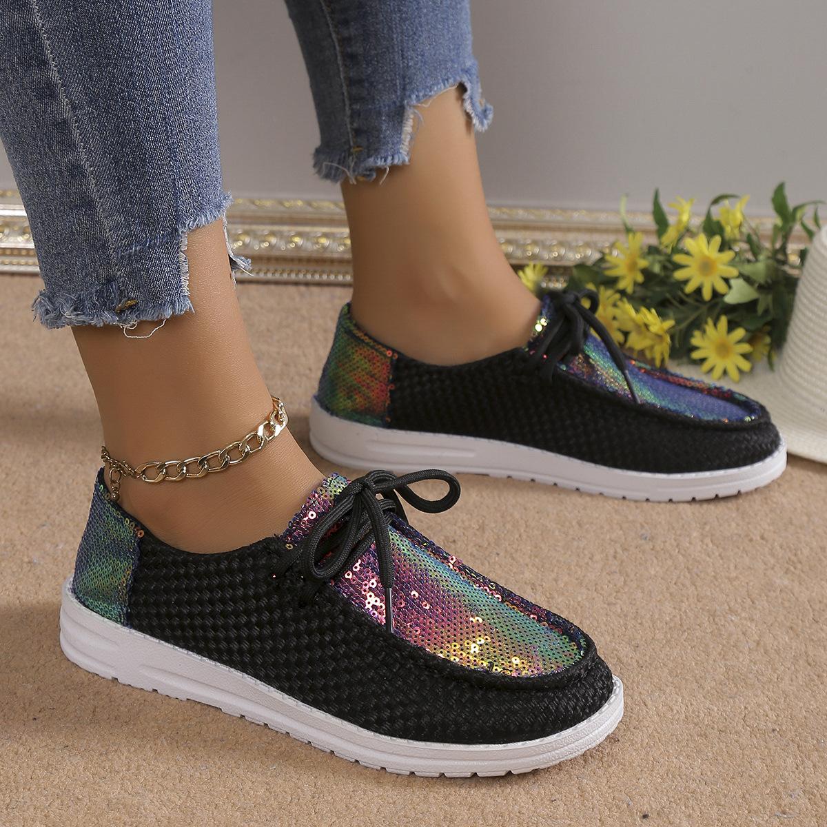 Европейские и американские туфли из парусины в тон цвета 20243 Новые повседневные туфли с круглым носком и плоским дном для женщин, вулканизированные туфли 43