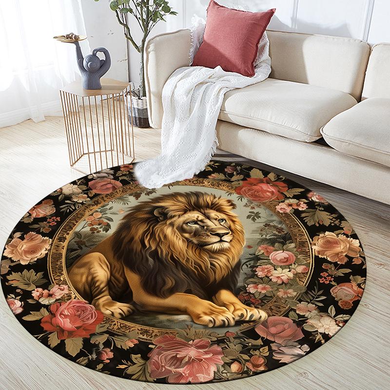 Leopard and Lion pattern round rug,Carpet Rug for Living Room Bedroom Sofa Playroom Decor,Non-slip Floor Mat,Holiday Gifts and Birthday Gifts. 80cmx80cm
Leopard and Lion pattern round rug,Carpet Rug for Living Room Bedroom Sofa Playroom Decor,Non-slip Floor Mat,Holiday Gifts and Birthday Gifts. 80cmx80cm