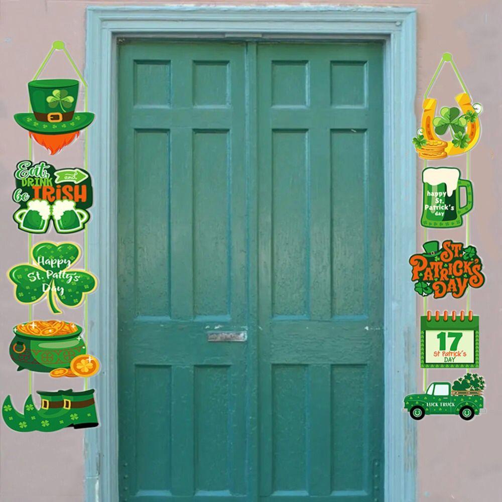 Green Irish Day Porch Sign Paper Shamrock Front Door Hanger St. Patrick s Day Hanging Banner Party
Green Irish Day Porch Sign Paper Shamrock Front Door Hanger St. Patrick s Day Hanging Banner Party