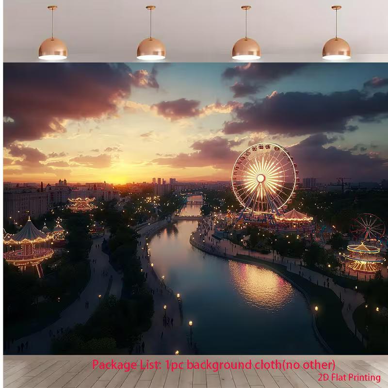 2D Event Background Cloth Urban Amusement Park Sunset Banner for Decor 47.2x31.5inch/120*80cm
2D Event Background Cloth Urban Amusement Park Sunset Banner for Decor 47.2x31.5inch/120*80cm