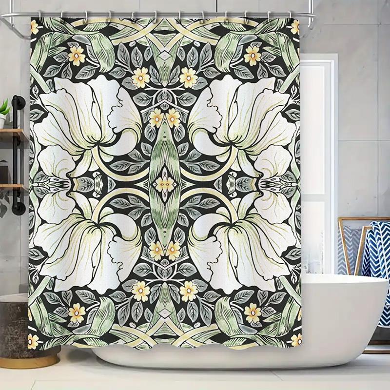 Vintage Floral Printed Shower Curtain Waterproof Fabric Bathroom Decorative Window Drapes Liner For Home Decoration Black White W60H190(CM)-1 Pcs
Vintage Floral Printed Shower Curtain Waterproof Fabric Bathroom Decorative Window Drapes Liner For Home Decoration Black White W60H190(CM)-1 Pcs