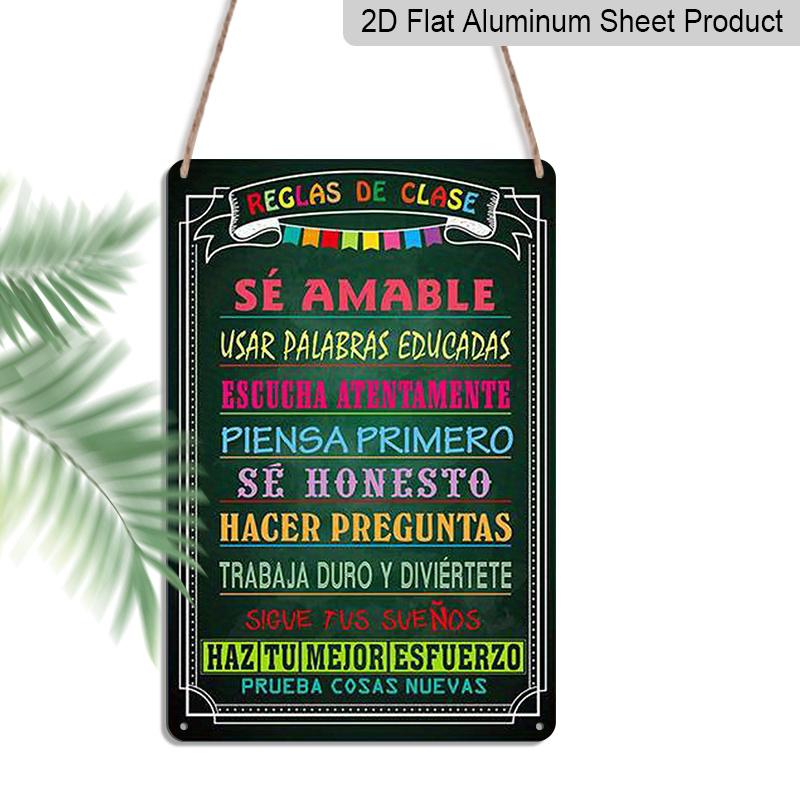 2D Flat, 1pc REGLAS DE CLASE Aluminium Metal Wall Decor Sign - 8 x12 Colorful Spanish Classroom Rules Decor, Chalkboard Style Wall Art, Perfect 20*30cm
2D Flat, 1pc REGLAS DE CLASE Aluminium Metal Wall Decor Sign - 8 x12 Colorful Spanish Classroom Rules Decor, Chalkboard Style Wall Art, Perfect 20*30cm
