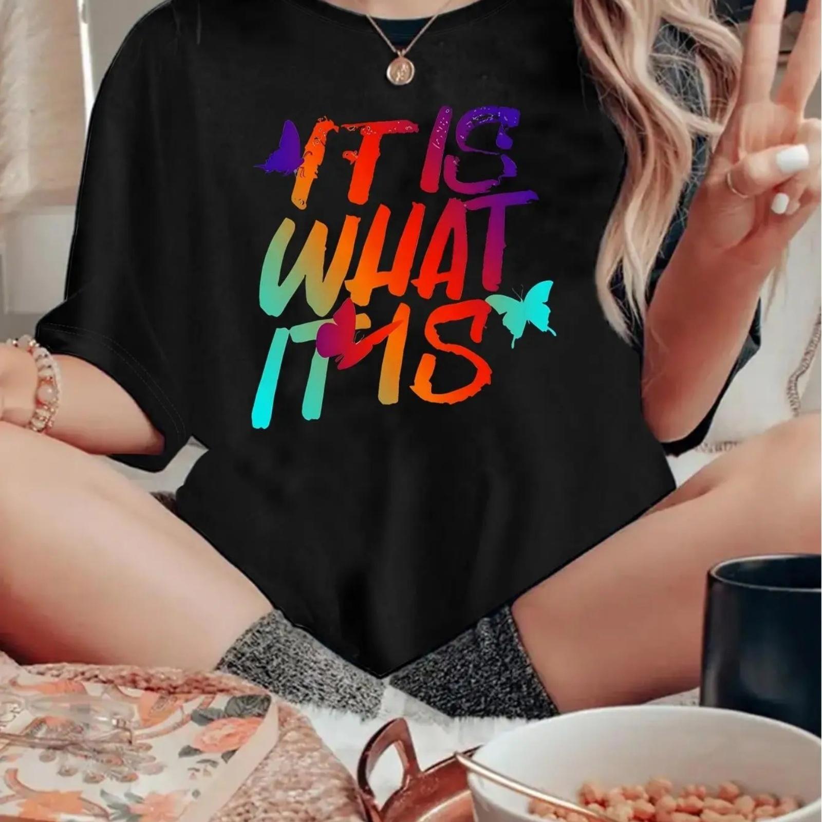Women S Casual Cotton T-Shirt, Crew Neck, Short Sleeve, Slight Stretch, Regular Fit, with Colorful Butterfly Alphabet Print, for XXXXXL чорний
Women S Casual Cotton T-Shirt, Crew Neck, Short Sleeve, Slight Stretch, Regular Fit, with Colorful Butterfly Alphabet Print, for XXXXXL чорний