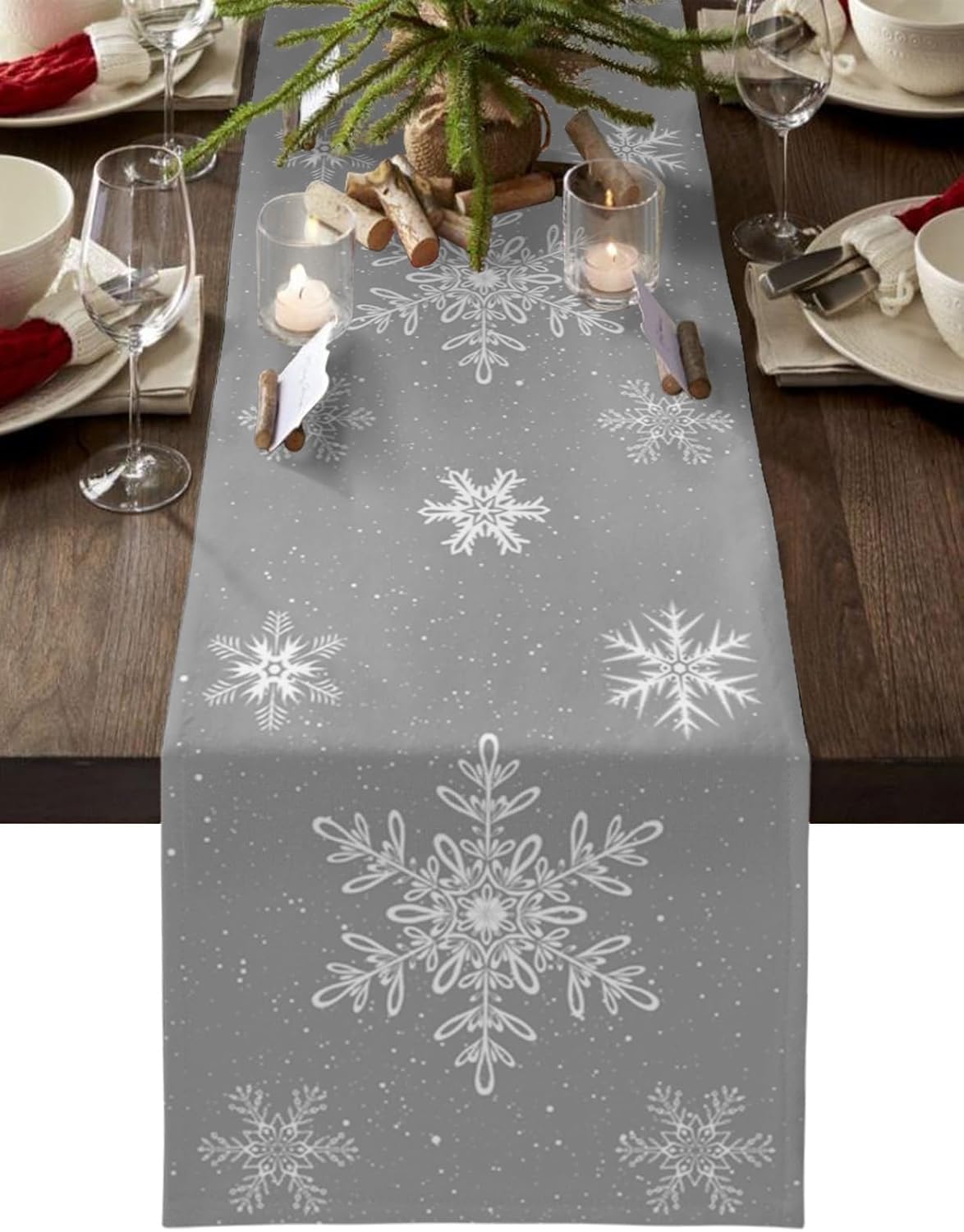 Christmas Grey Snowflakes Linen Table Runner Dresser Scarf Winter Xmas Kitchen Dining Table Runners Christmas Home Decorations 150x33cm 59x13inch
Christmas Grey Snowflakes Linen Table Runner Dresser Scarf Winter Xmas Kitchen Dining Table Runners Christmas Home Decorations 150x33cm 59x13inch