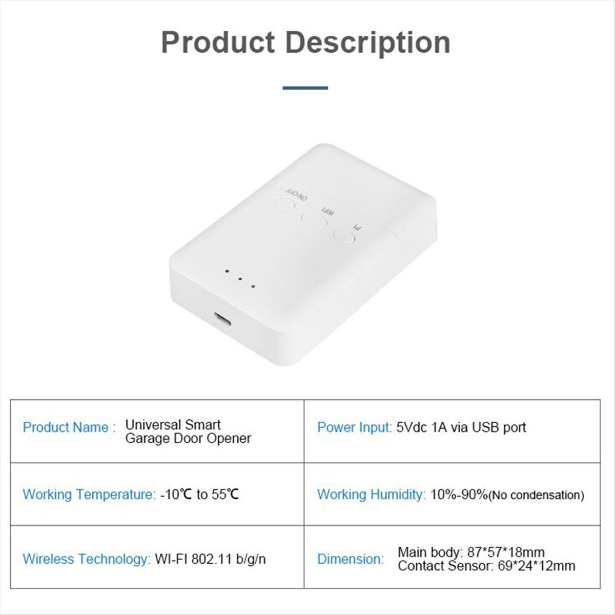 Tuya WIFI Smart Universal Garage Door Opener Door Sensor Wireless Garage Door Controller for EU PLUG China Mainland
Tuya WIFI Smart Universal Garage Door Opener Door Sensor Wireless Garage Door Controller for EU PLUG China Mainland